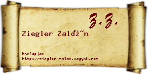 Ziegler Zalán névjegykártya